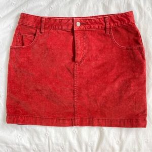 BDG brick red corduroy mini skirt. Size 6